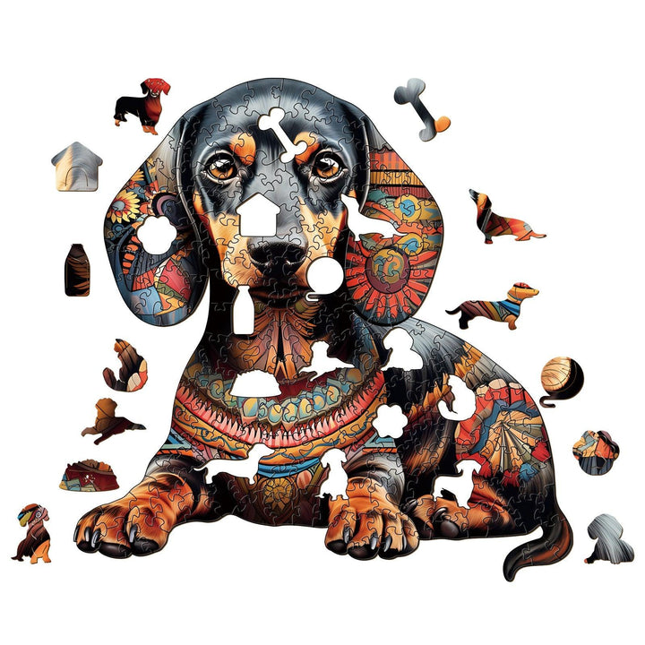 Clever Dachshund Wooden Jigsaw Puzzle