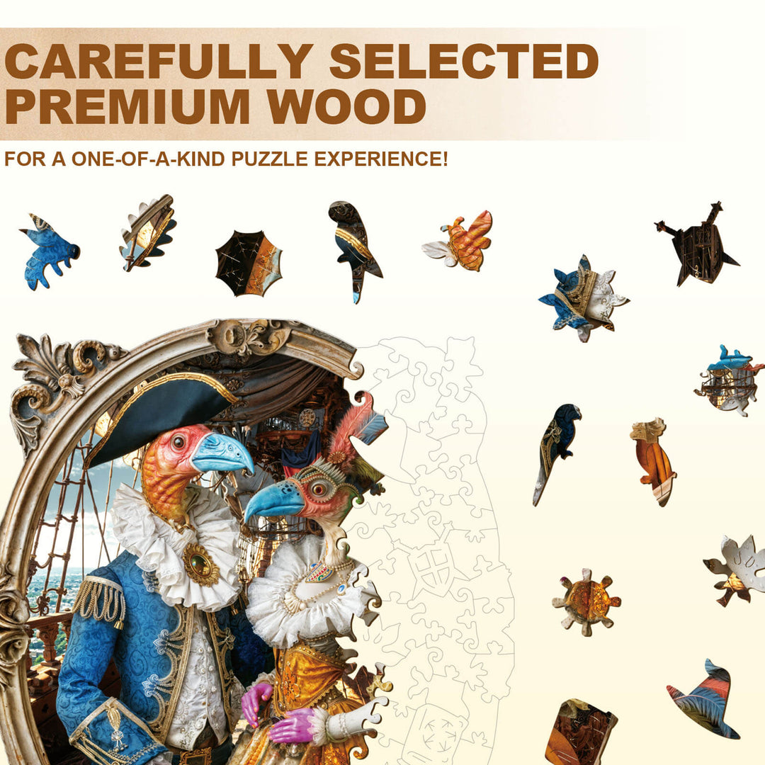 Pirate Bird Wooden Jigsaw Puzzle