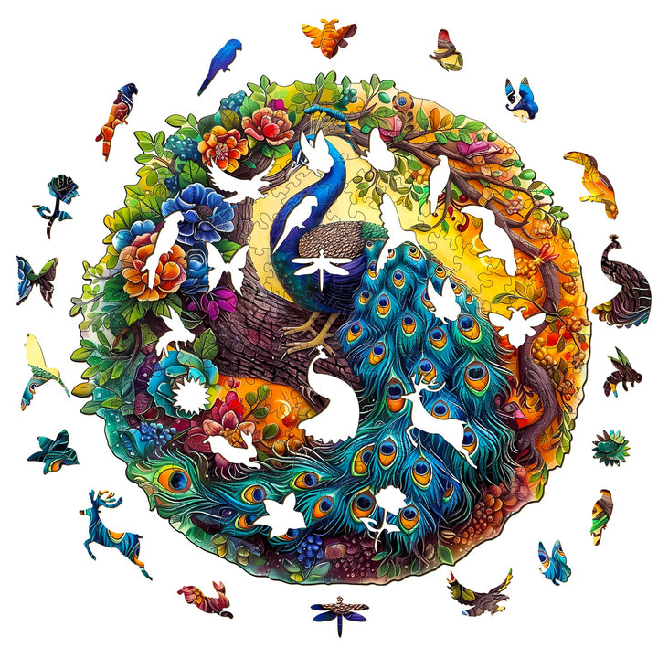 Charming Peacock Wooden Jigsaw Puzzle