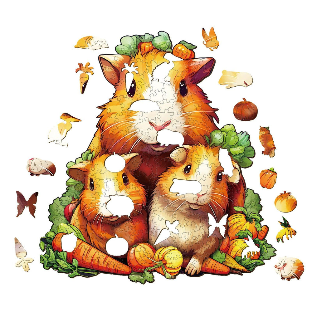 Guinea Pig Family Wooden Jigsaw Puzzle