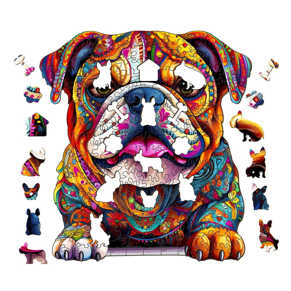 Bulldog Wooden Jigsaw Puzzle-Woodbests