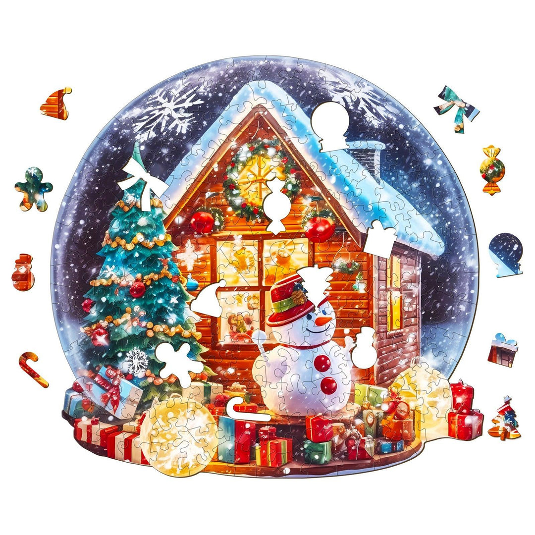 Christmas Cottage Wooden Jigsaw Puzzle
