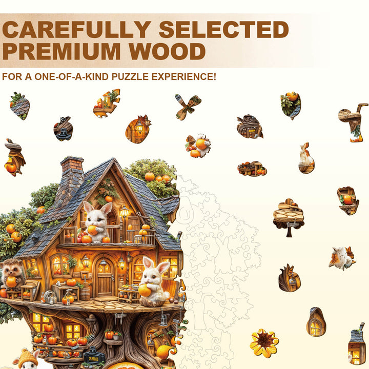 Orange party House Wooden Jigsaw Puzzle