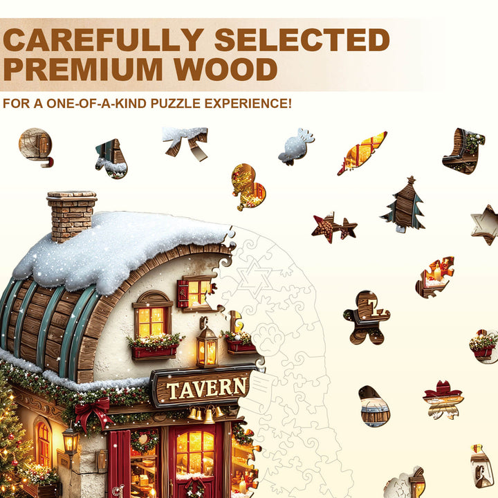 Christmas Tavern Wooden Jigsaw Puzzle