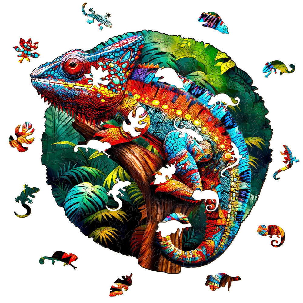 Forest Chameleon Wooden Jigsaw Puzzle