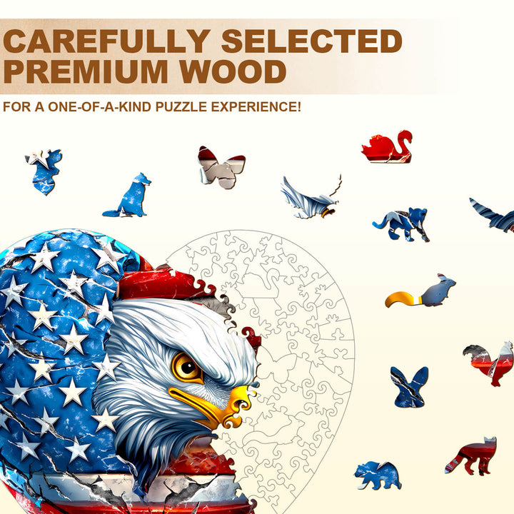 Patriotic Eagle-1 Wooden Jigsaw Puzzle
