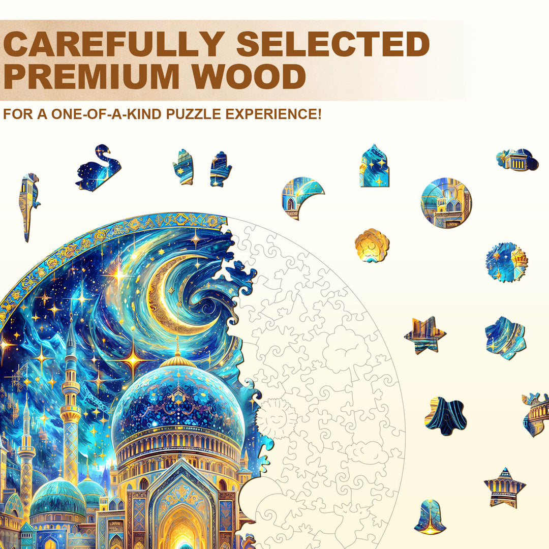 Mosquée de nuit Puzzle en bois