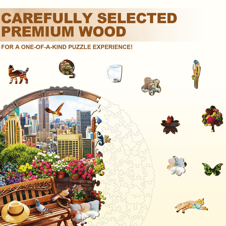 Rooftop Garden Wooden Jigsaw Puzzle