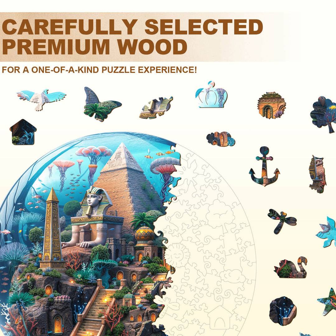 Unterwasser-Pyramidenfeld Holz-Puzzlespiel