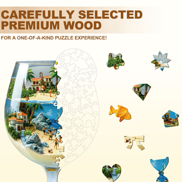 Blue Holiday Wooden Jigsaw Puzzle