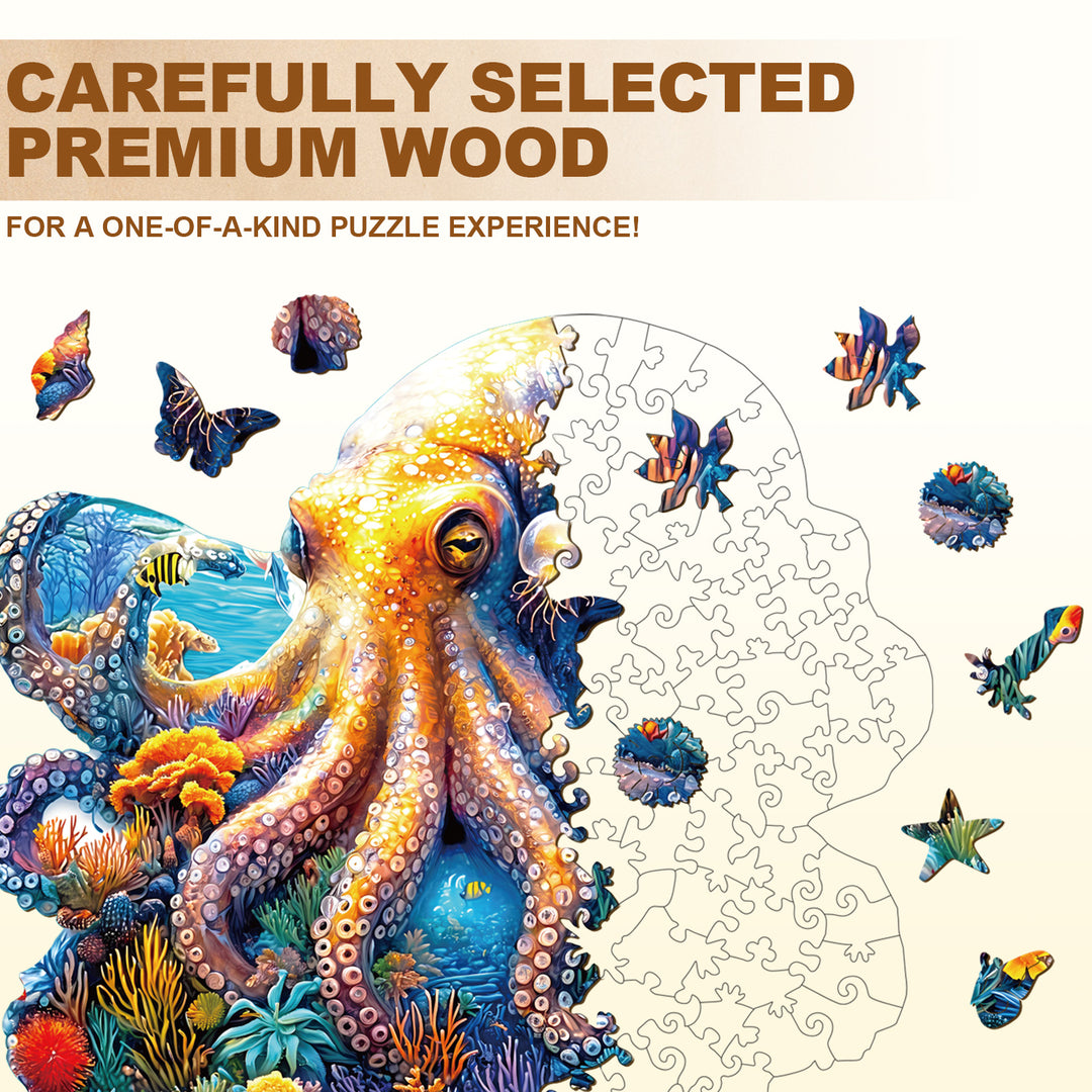 Underwater world-octopus Wooden Jigsaw Puzzle