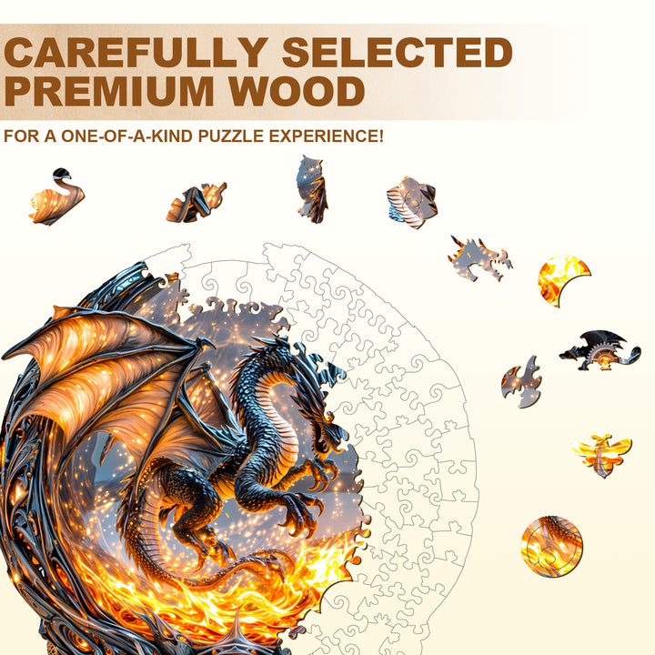 Magischer Ball Feuerdrache Holz-Puzzlespiel