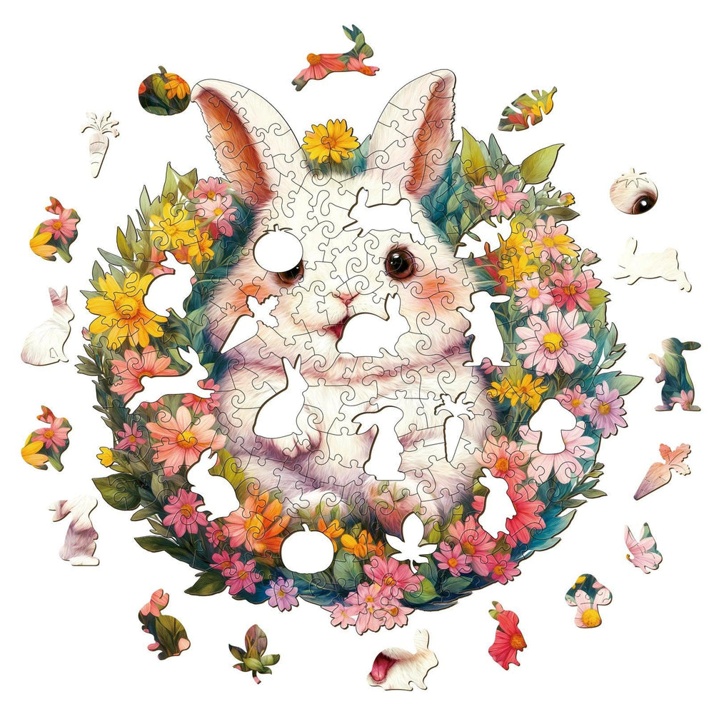 Fluffy Rabbit Wooden Jigsaw Puzzle