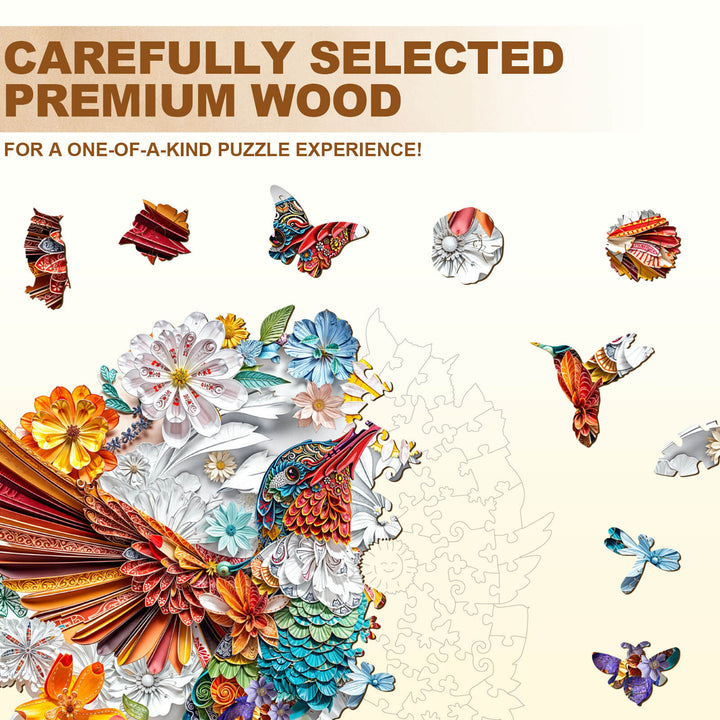 Puzzle en bois Colibri Confetti