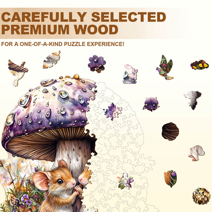 Mäuse und Pilze Holz-Puzzle