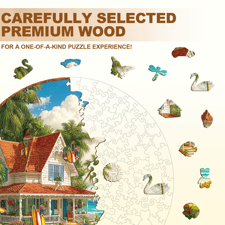 Beach Villa Wooden Jigsaw Puzzle