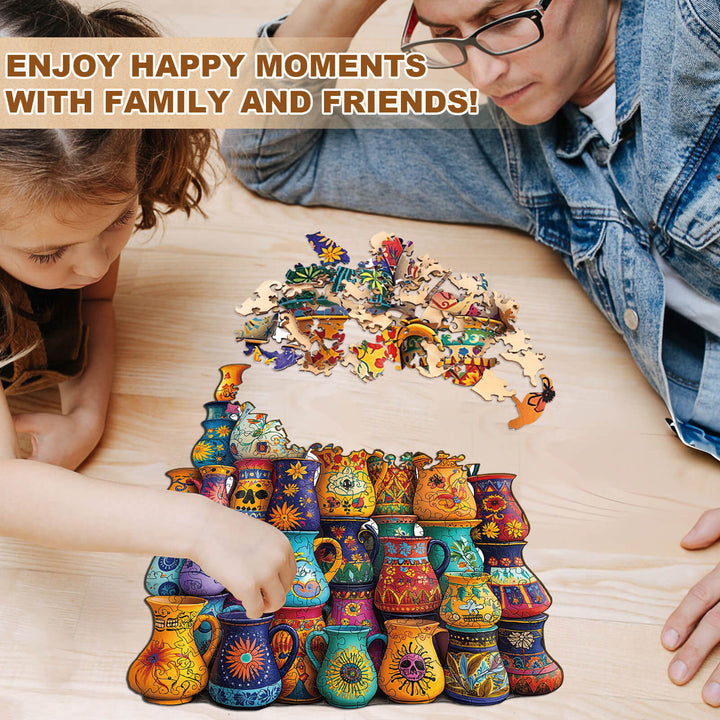 Mexican ceramics Wooden Jigsaw Puzzle