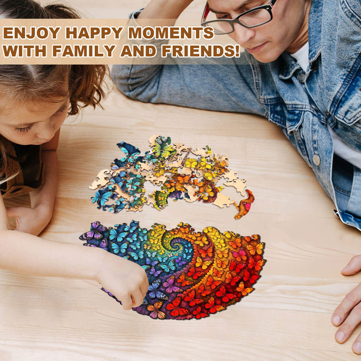 Swirl Butterfly Wooden Jigsaw Puzzle