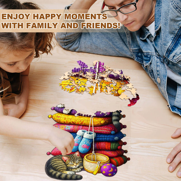 Pillow Kitten Wooden Jigsaw Puzzle