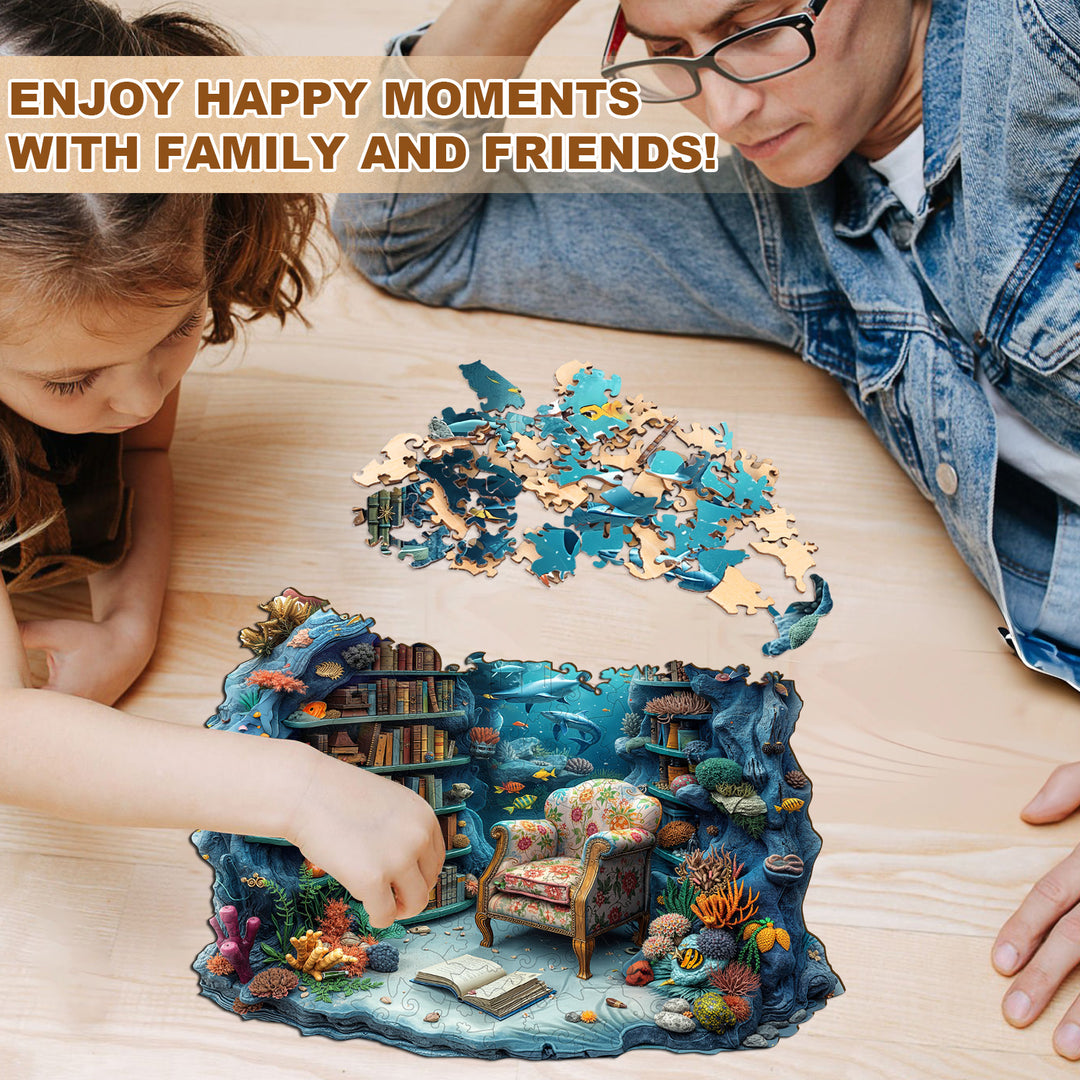 Undersea Book House Wooden Jigsaw Puzzle