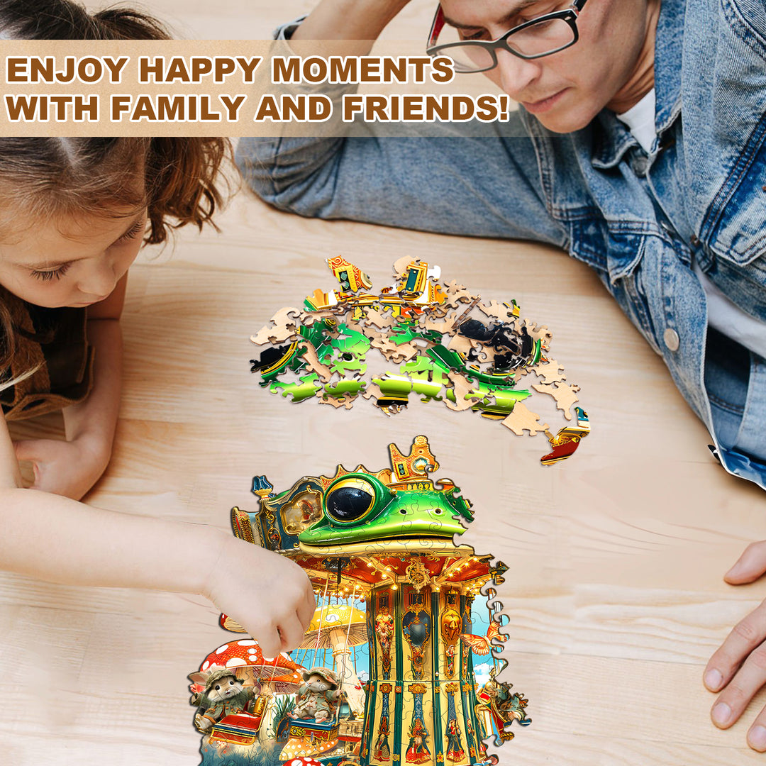 Froggy Drop Tower Wooden Jigsaw Puzzle