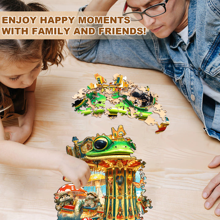 Froggy Drop Tower Wooden Jigsaw Puzzle