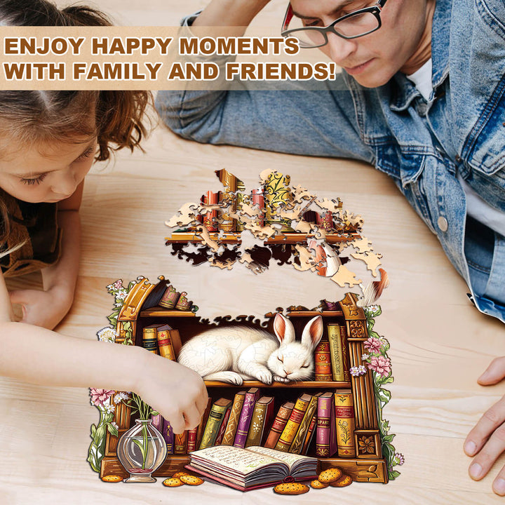 Sleep Library-Rabbit Wooden Jigsaw Puzzle