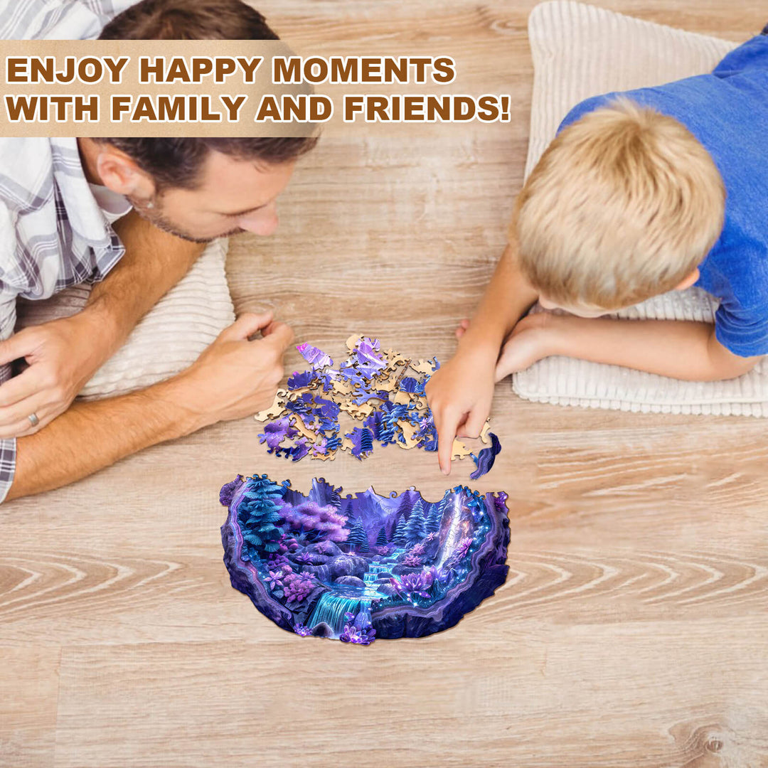 Crystal mine landscape-2 Wooden Jigsaw Puzzle