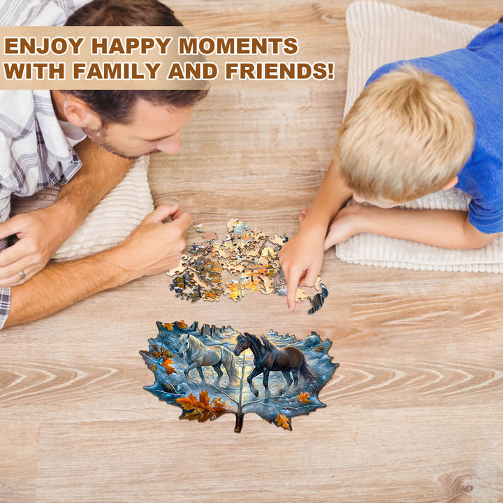 Winter of the stallion Wooden Jigsaw Puzzle