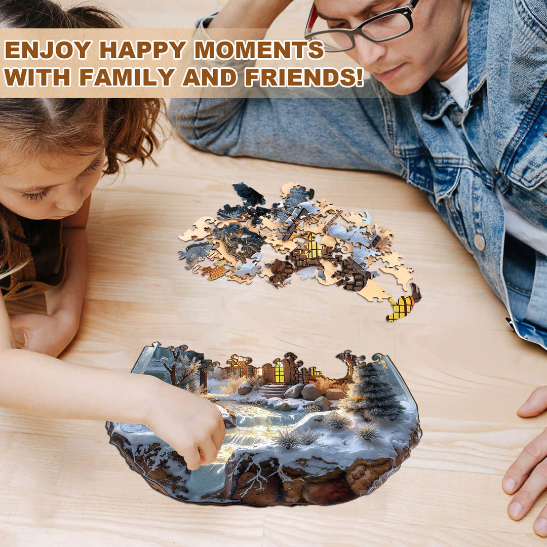 Snowlight Cottage Wooden Jigsaw Puzzle