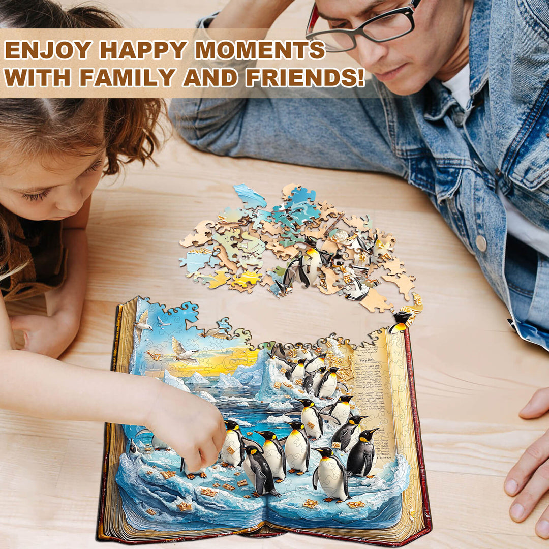 Pinguin-Geschichte Holzpuzzle