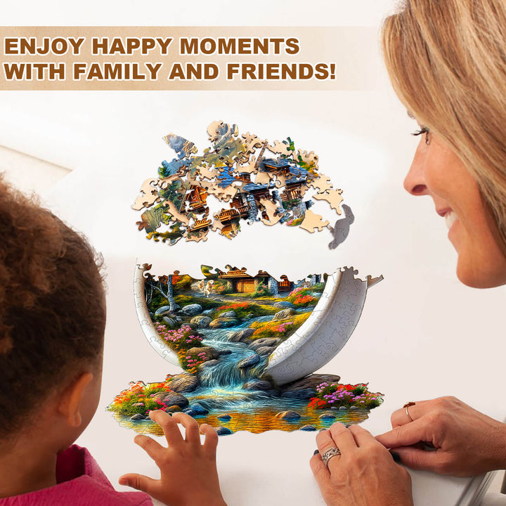 Cup of Serenity Wooden Jigsaw Puzzle