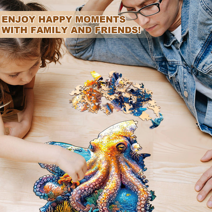Underwater world-octopus Wooden Jigsaw Puzzle