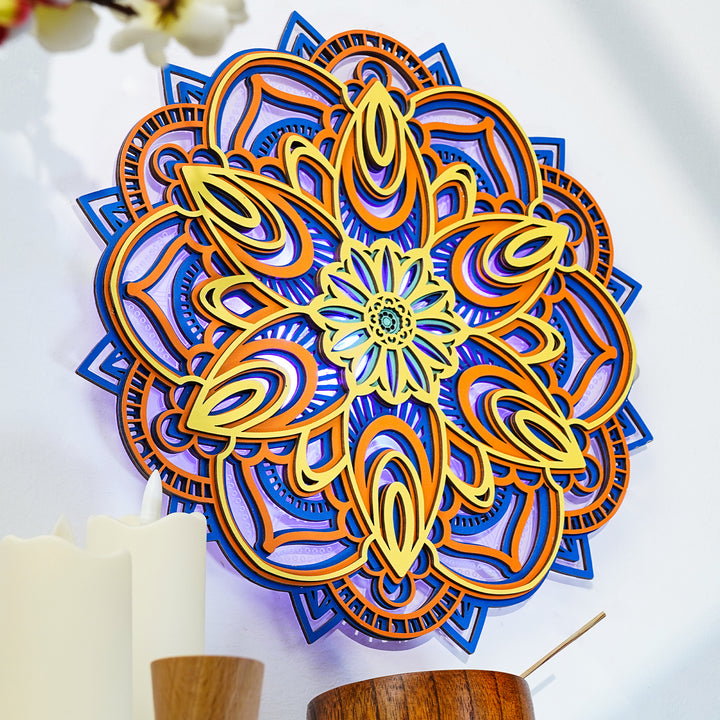 Wooden Mandala Atmosphere Light-Vibrant Spiral