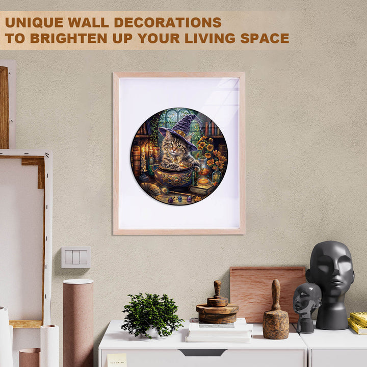 Framed magic feline wall art with a whimsical design to brighten your living space and enhance decor.