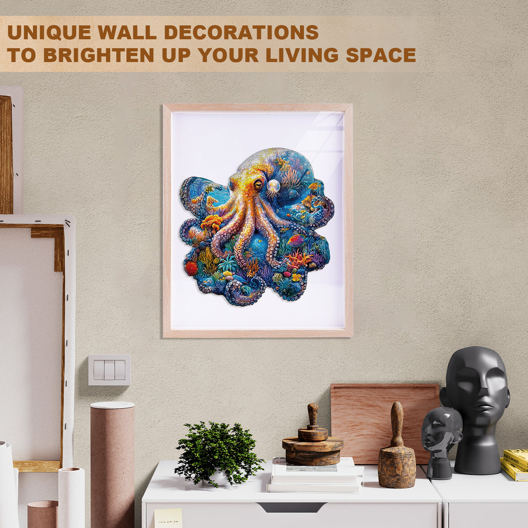 Underwater world-octopus Wooden Jigsaw Puzzle