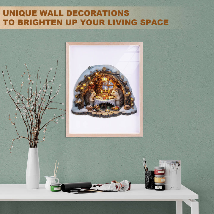 Cozy Hedgehog Hideaway Wooden Jigsaw Puzzle