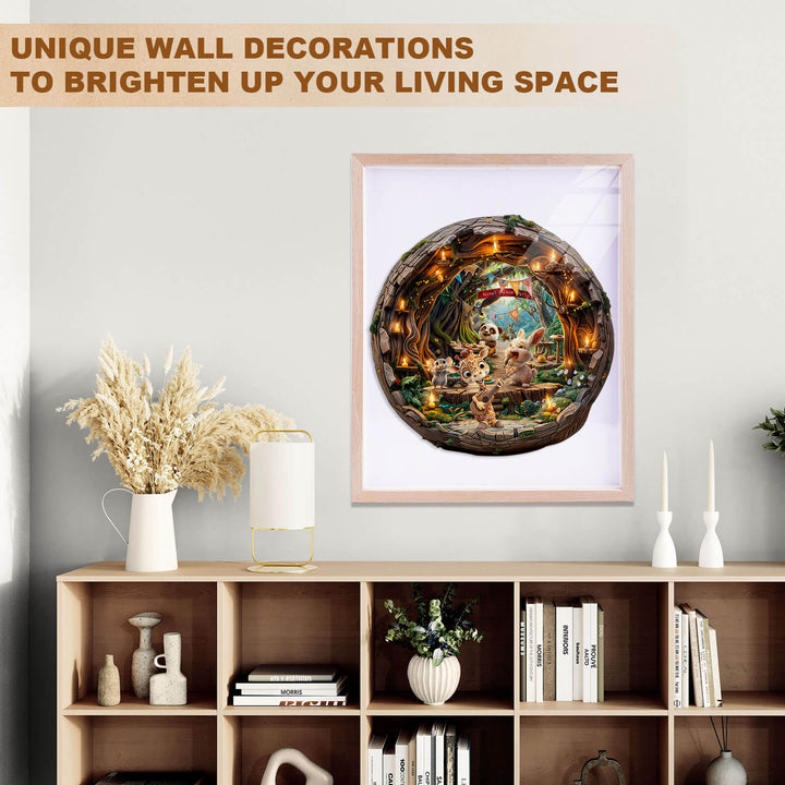 Animal party-2 Wooden Jigsaw Puzzle