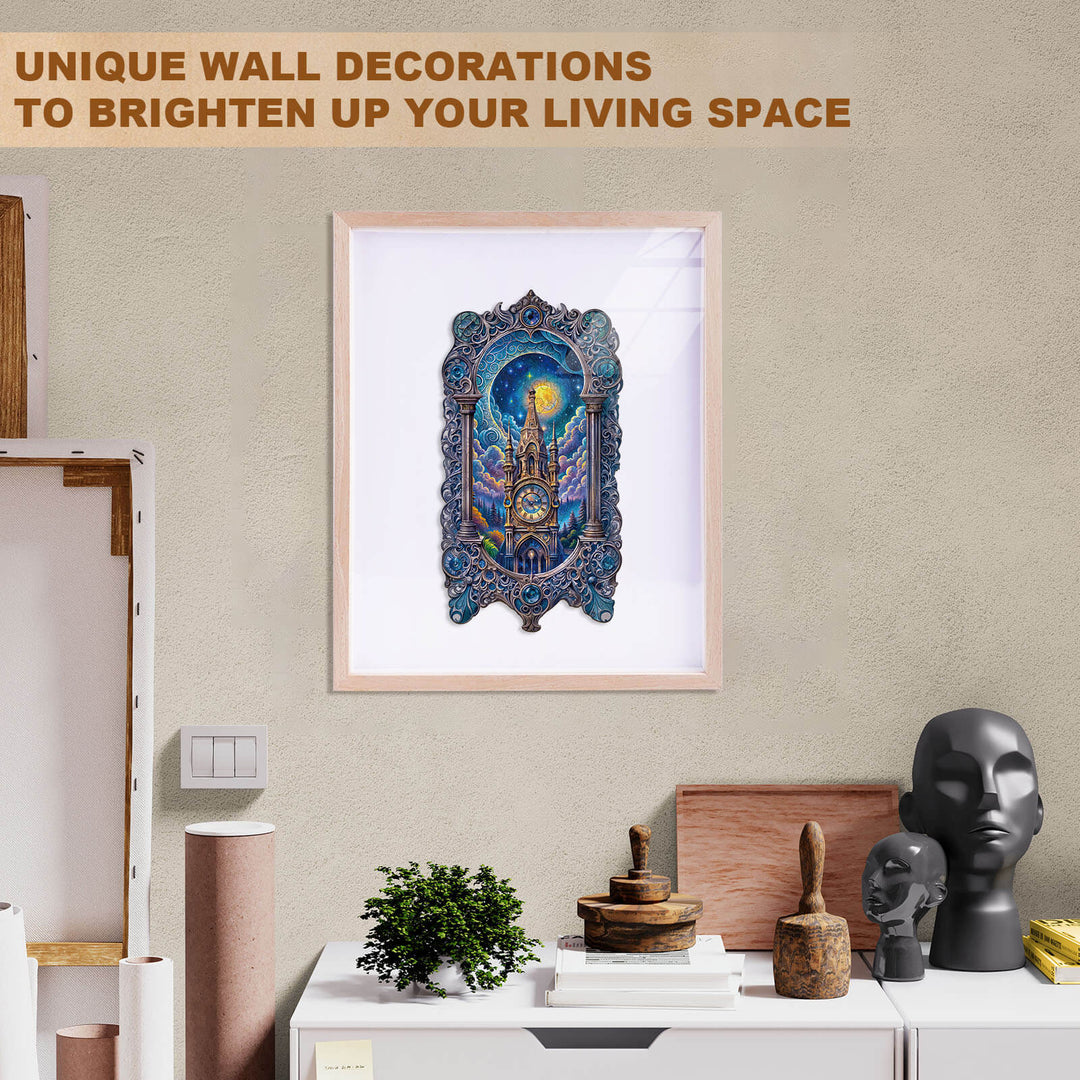 Framed unique wall decoration illustration to enhance bright living space ambiance.