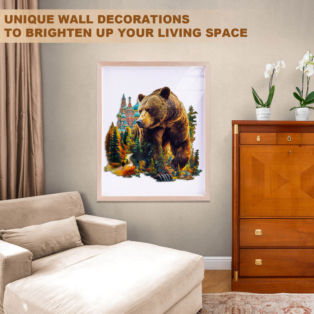 Bär und Basilika Holzpuzzle