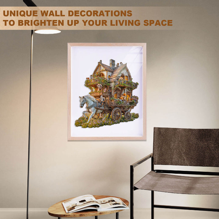 Puzzle en bois en forme de carrosse animalier