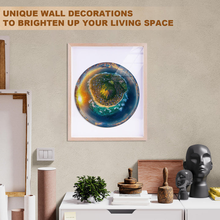 Fisheye Island Wooden Jigsaw Puzzle