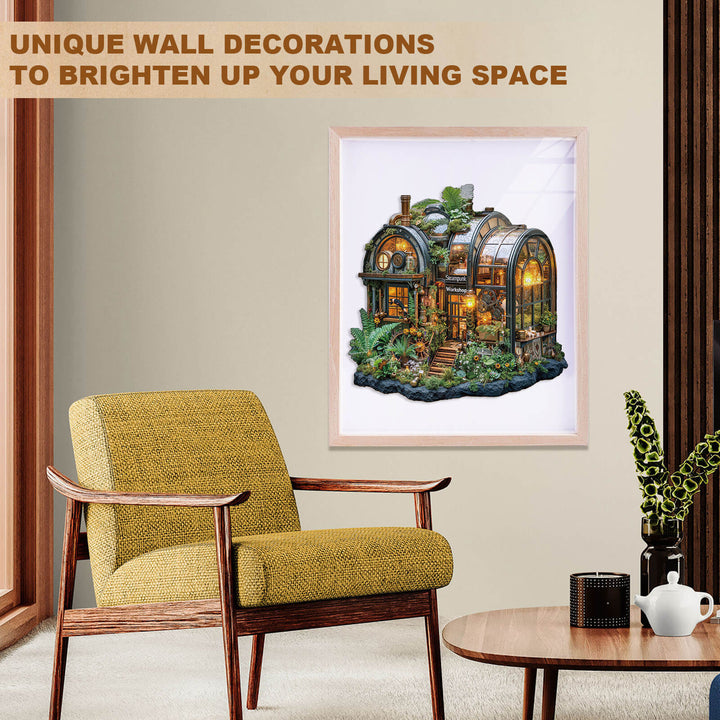 Steampunk greenhouse Wooden Jigsaw Puzzle
