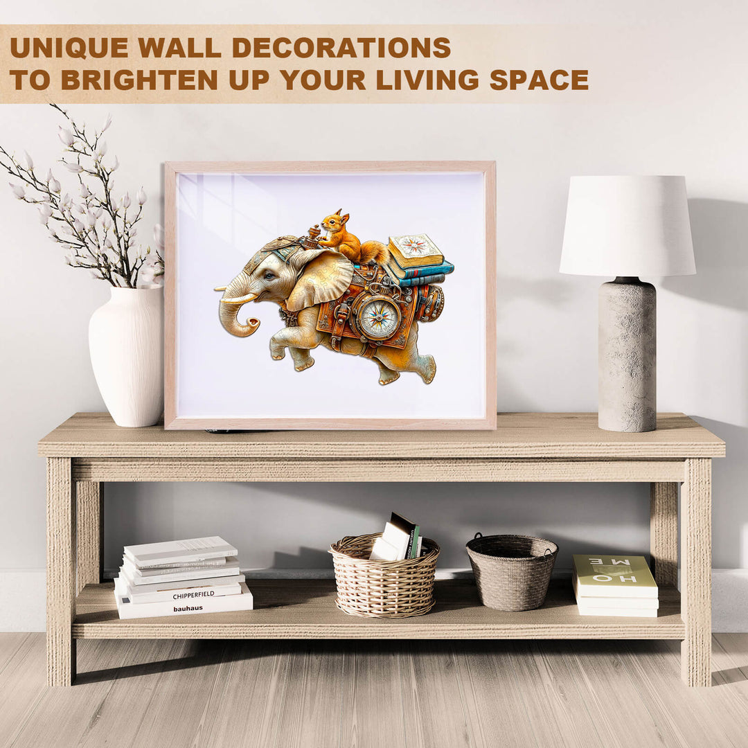 adventurous elephant-2 Wooden Jigsaw Puzzle