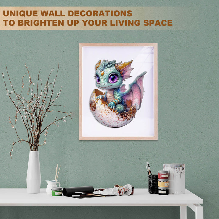 Cute baby dragon Wooden Jigsaw Puzzle