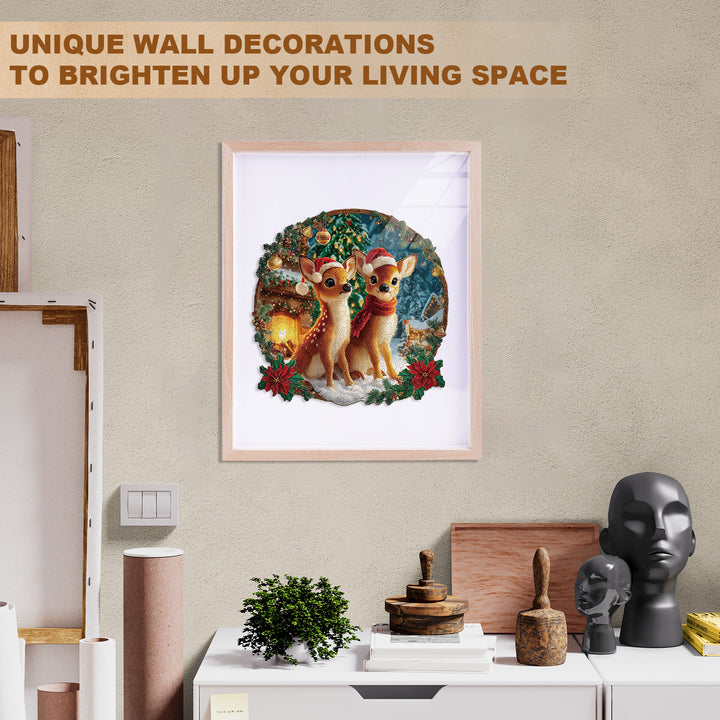 Christmas Deer Combination Wooden Jigsaw Puzzle