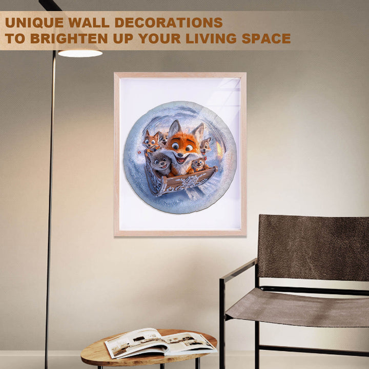 3D Schlitten Fuchs Holz-Puzzle