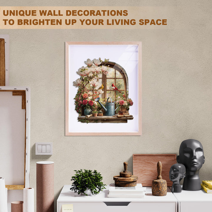 Windowsill in the sun Wooden Jigsaw Puzzle