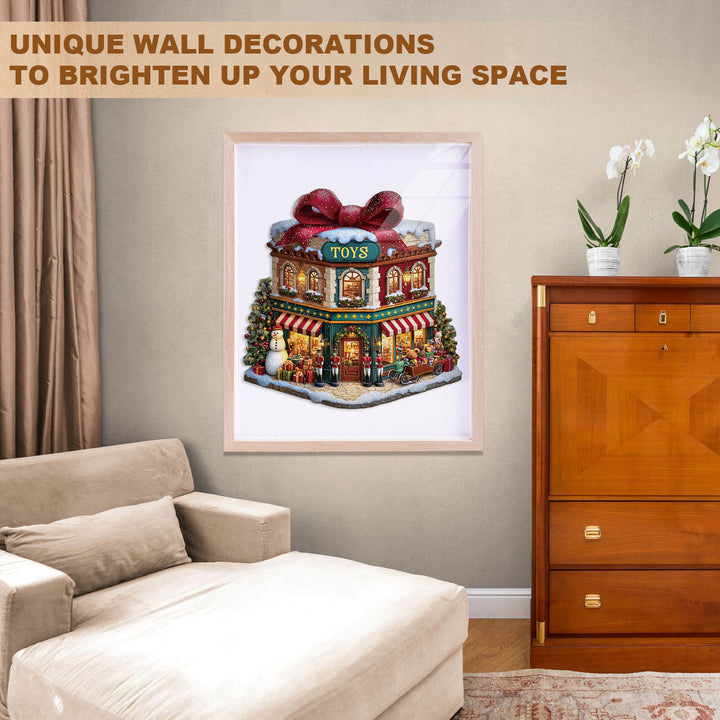 Christmas Toy Store Wooden Jigsaw Puzzle