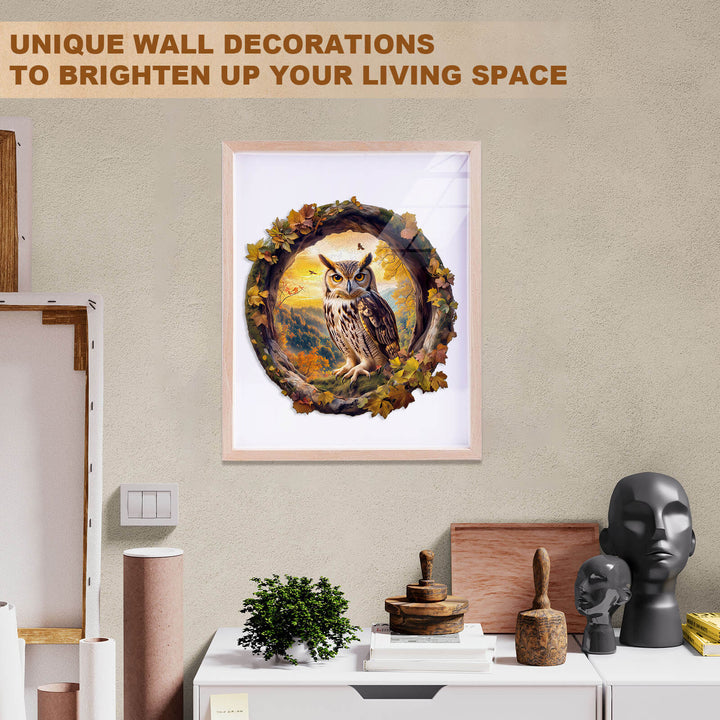 Autumn Owl Wooden Jigsaw Puzzle